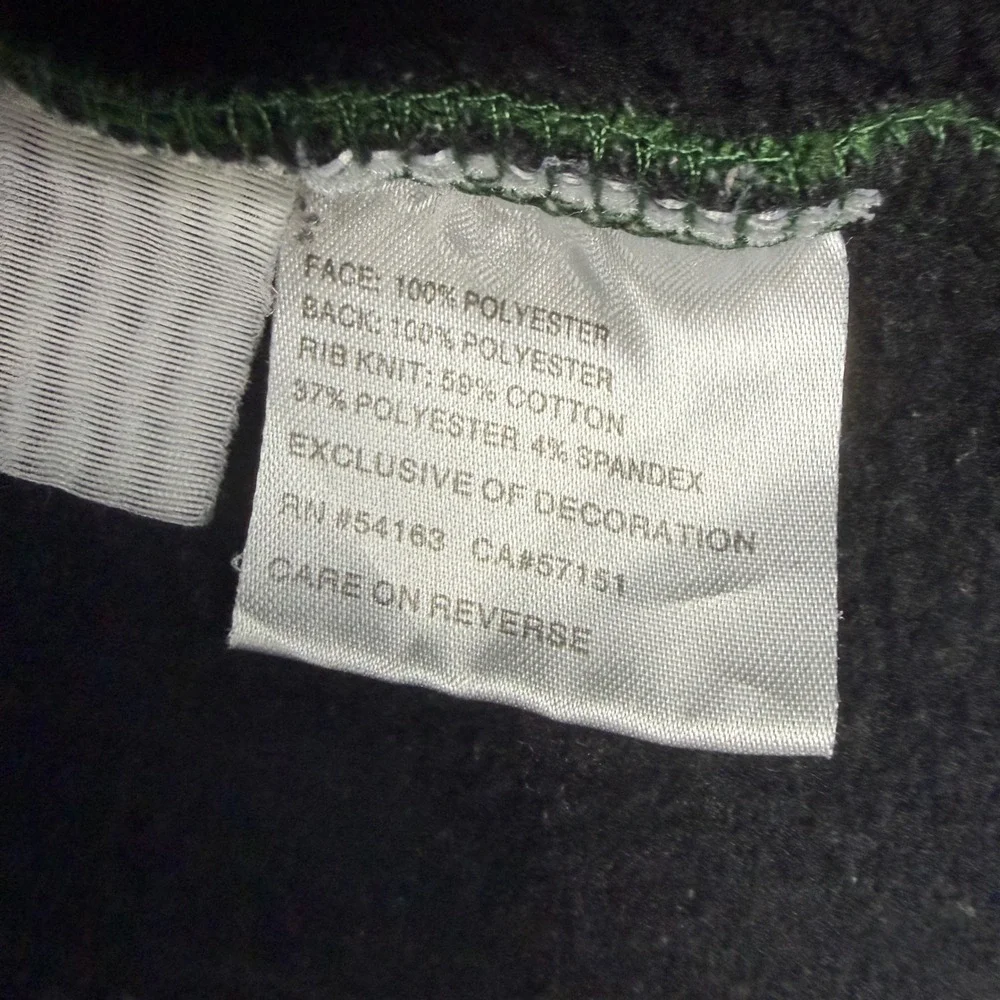 NFL New York Jets Full Zip Waffle Knit Fleece Lined Hoodie Green Mens Large